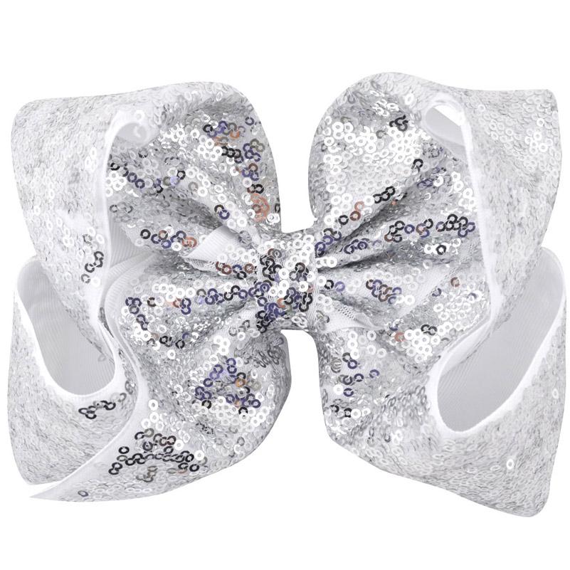 29Colors 8 inch Big Rainbow Large Hair Bow Sequins Ribbon Hairgrips With Alligator Clips Headwear Bowknot Girls Hair Accessories