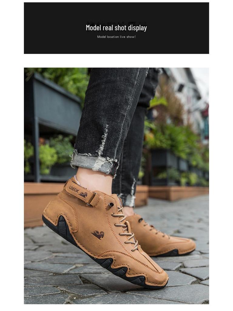 Men's Plus Velvet Martin Boots: Warm, High-Top, Winter Cotton Sports Shoes