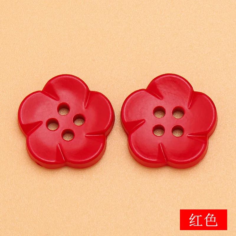 10 Stück Harzblumenknöpfe 18mm Farbe Kleidung DIY Dekorativer Knopf Pullover Vierloch Handgenähter Knopf Für Bekleidung Nähen