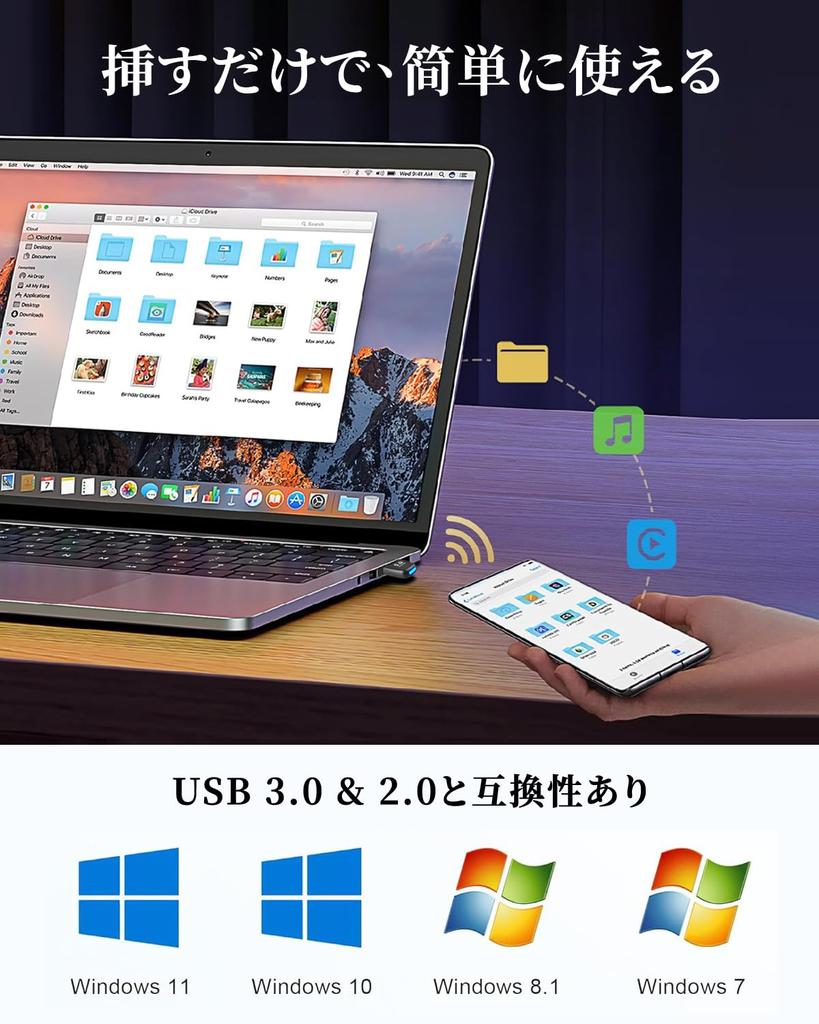 Bluetooth-teknologi ingen drivere Rikuto Bluetooth-adapter Bluetooth USB Rikuto Bluetooth-mottaker Bluetooth-adapter latens Kompakt Enkel betjening