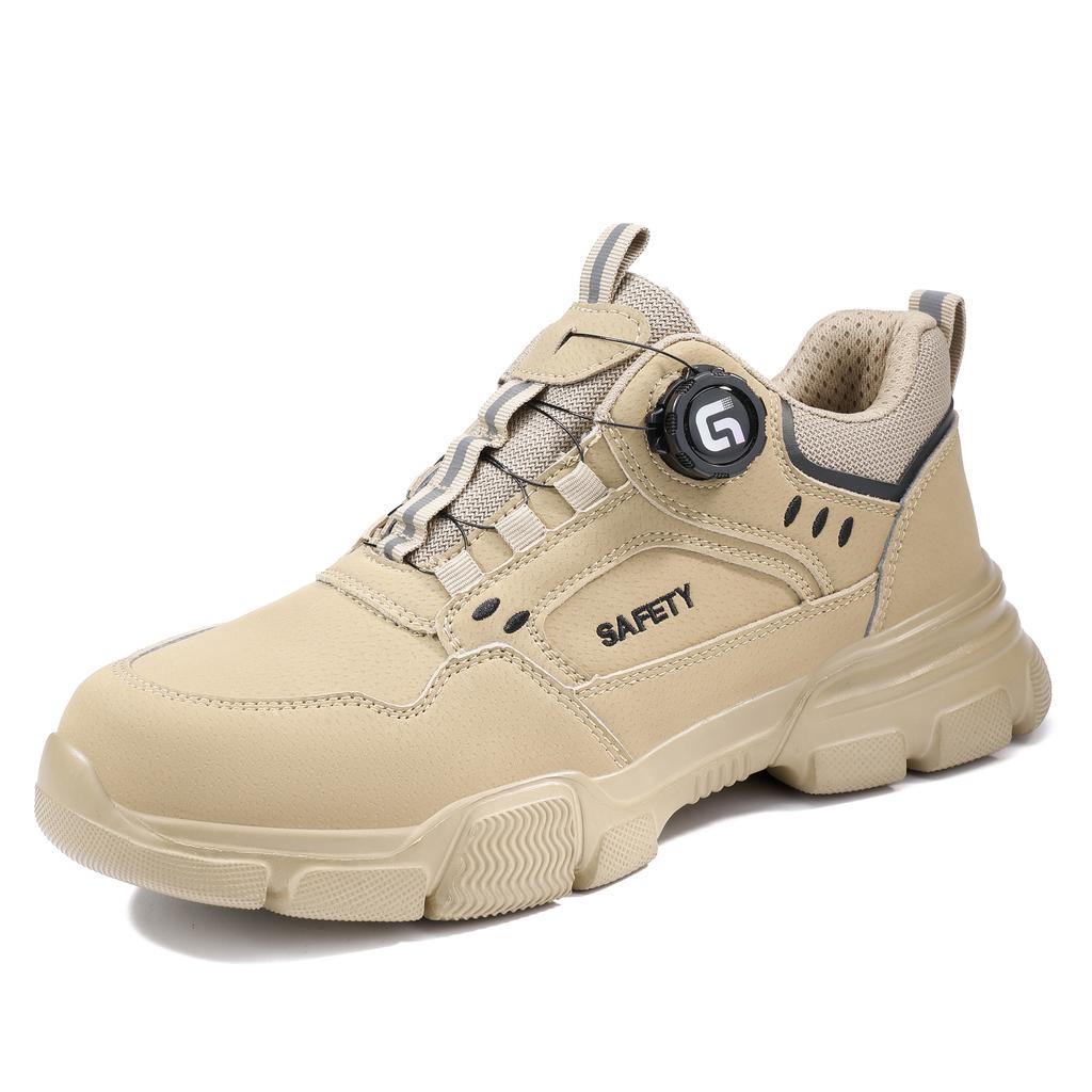 New Security Men's  Shoes Rotating Button Work Boots Waterproof Steel Toe Shoes Puncture-Proof Work Shoes Sneakers Indestructible Shoes