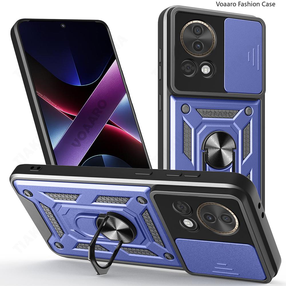 Slide Lens Camera Protection Armor Funda for Huawei Nova 13 Pro Case Magnetic Ring Stand Cover for Huawei Nova 13 12 5G Case