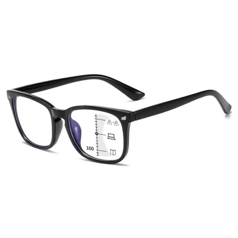 Square Progressive Multifocus Reading Glasses Anti Blue Light Presbyopic Glasses Spring Hinge Readers Far And Near Dual-Use