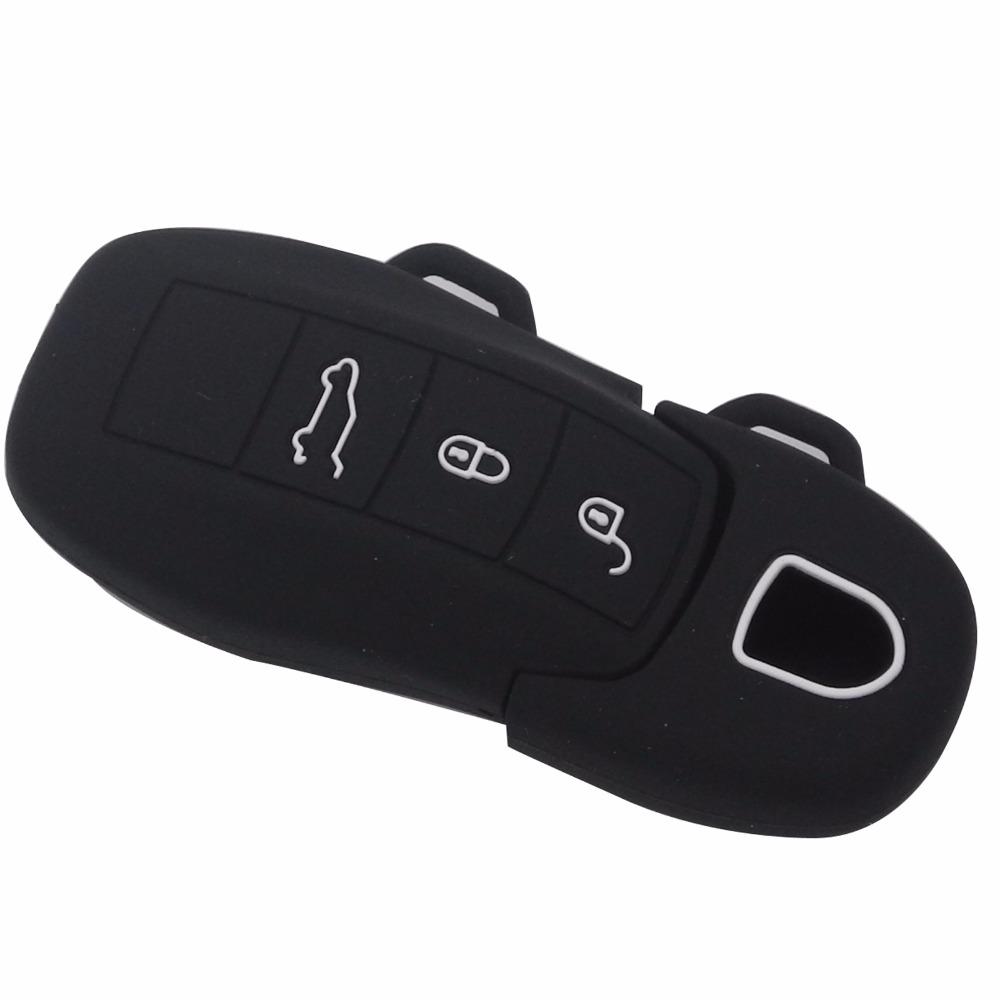 jingyuqin 3 Buttons Remote Silicone Rubber Car Key Fob Cover Case Sticker For Porsche Boxster Cayman Macan Panamera Cayenne 911