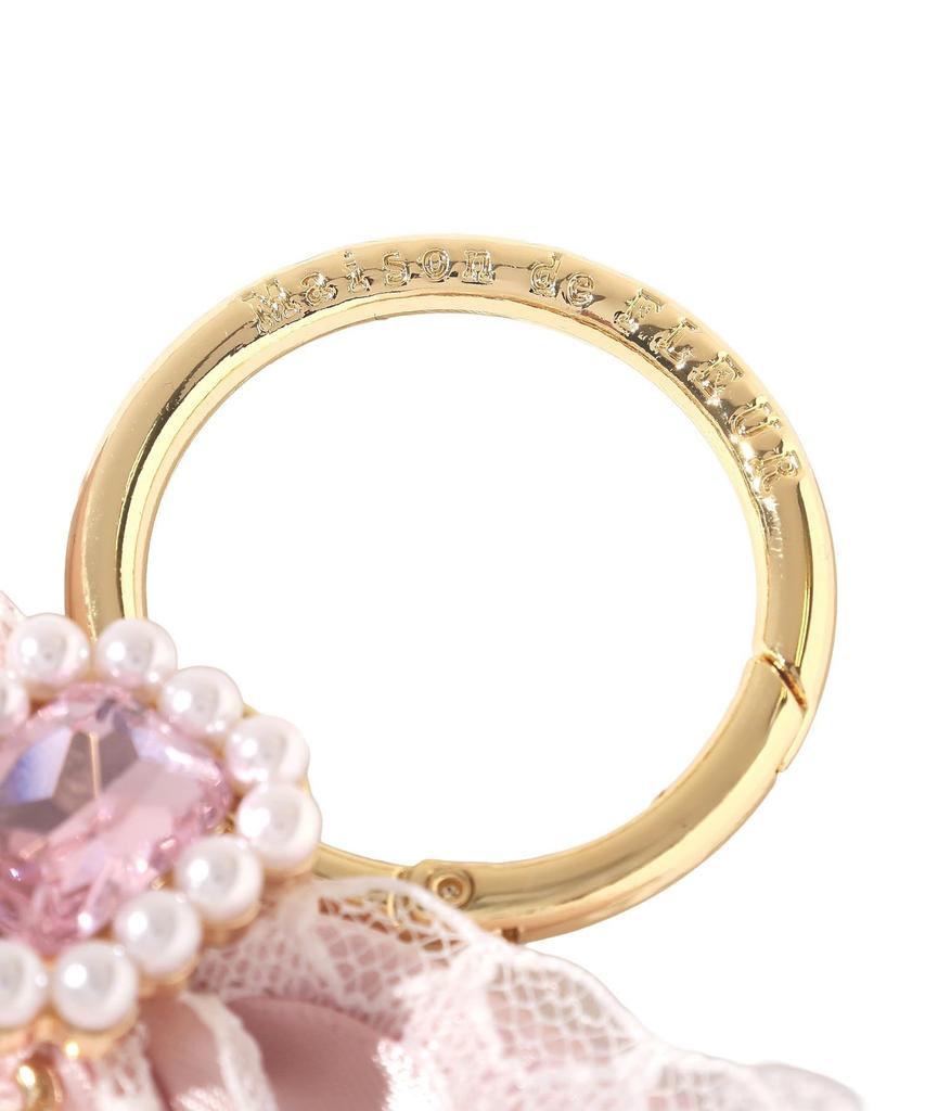 Maison de FLEUR Ladder Lace Pearl Bijou Ribbon Light Size 08001177900 Keyring, Pink, F, Charm,