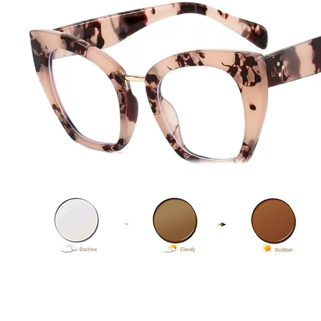 Europe US Retro Cat Eye Oversized Frame Women Eyeglass Multi Color Flat Mirror Trendy Personality Glasses