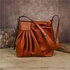 Retro Shoulder Crossbody Bag Genuine Leather Pleats High-end And Multi-purpose Women's Bag