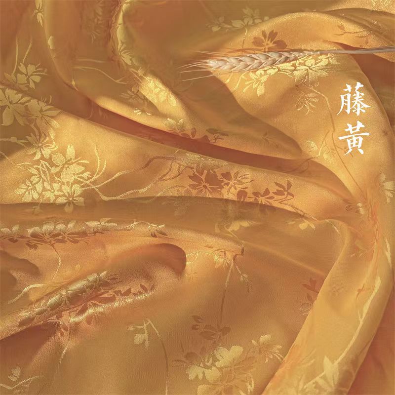 1m/2m/3m Breathable Flower Branch Jacquard Satin Fabric for Chinese Style Dress ,Shirt,Fashion Clothes Handmade DIY Fabric