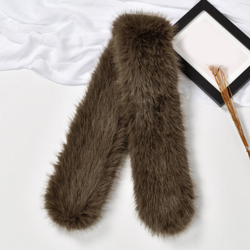 Luxurious Faux Furs Scarf Collar for Women Winter Fall Fashion Crosses Shawl Wrap Evening Party Warm Furry Stoles Shrug