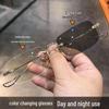Unisex Rimless Photochromic Glasses: Anti-Blue Light, Plano Lenses, High-Definition Eye Protection for Middle-Aged & Elderly Readers.