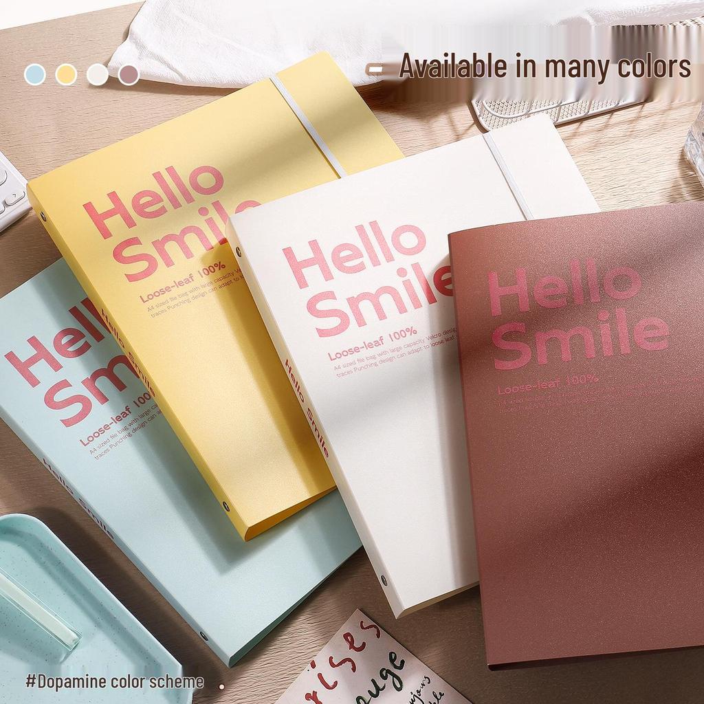 Baiyi Solid Color File Organizer - Loose-Leaf Folder for Documents & Study Materials