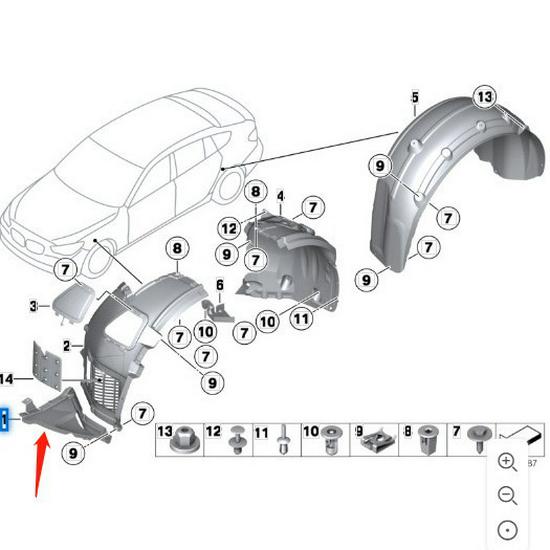 51757193493/51757193494 BMW 5 Series F07 GT Front Bumper Triangle Panel