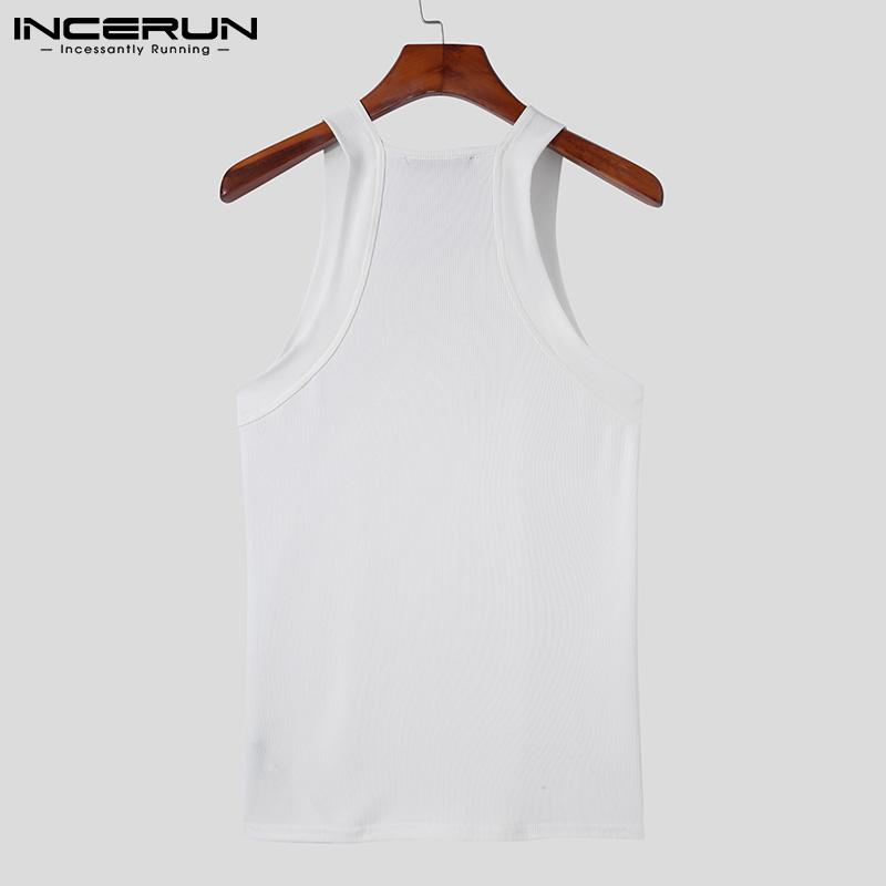 INCERUN Men Sleeveless Thin Slim Tank Tops Undershirts Summer T-shirts