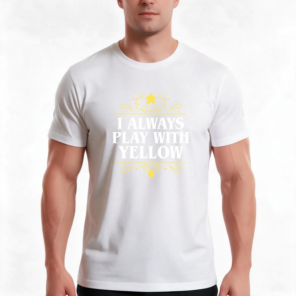 I Always Play With Yellow Board Games Addict Tshirt Summer Casual Cotton Tee Oversized Streetwear Tops Vintage Graphic Print