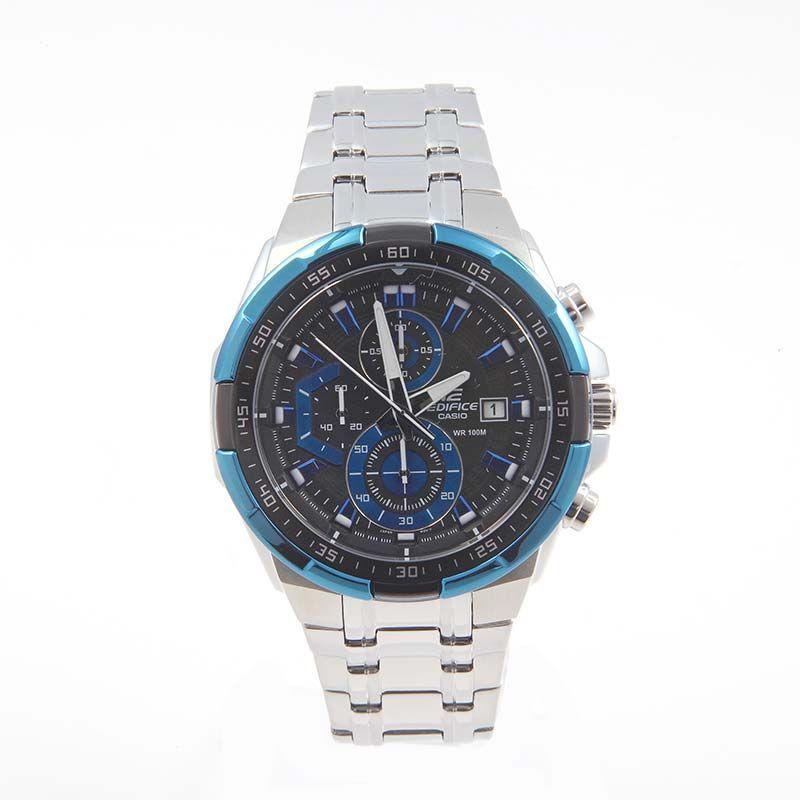 [New] [1 year warranty] Men s blue silver Casio EDIFICE 100m waterproof chronograph CASIO EFR-539D-1A2 Parallel import goods