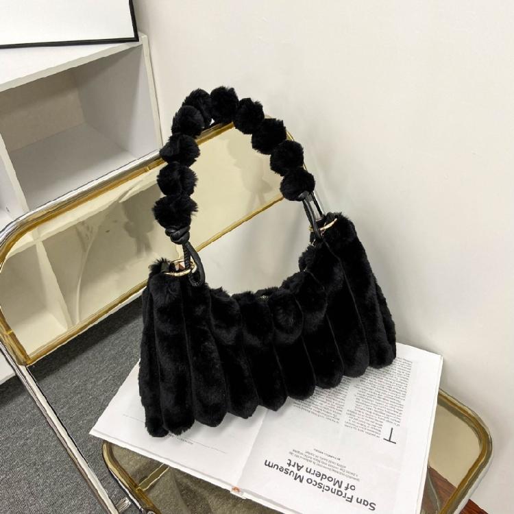 Y2K Plush Handbag Shoulder Bag Underarm Bags Suitable for Travel and Shopping