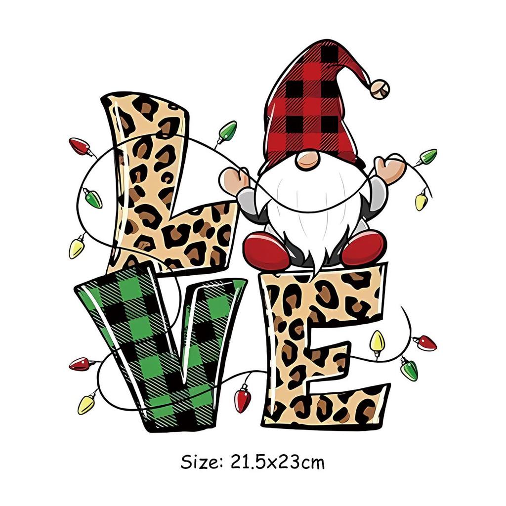 Thermal Transfers Merry Christmas Clothes Stickers Diy Parches Ropa Hoodies T-Shirt Heat Press Appliqued Appliques Stickers