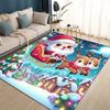 Cartoon Santa Claus Merry Christmas Snowman New Year Gift Carpet Rug for Living Room Bedroom Home Sofa Decoration,Non-slip Mat
