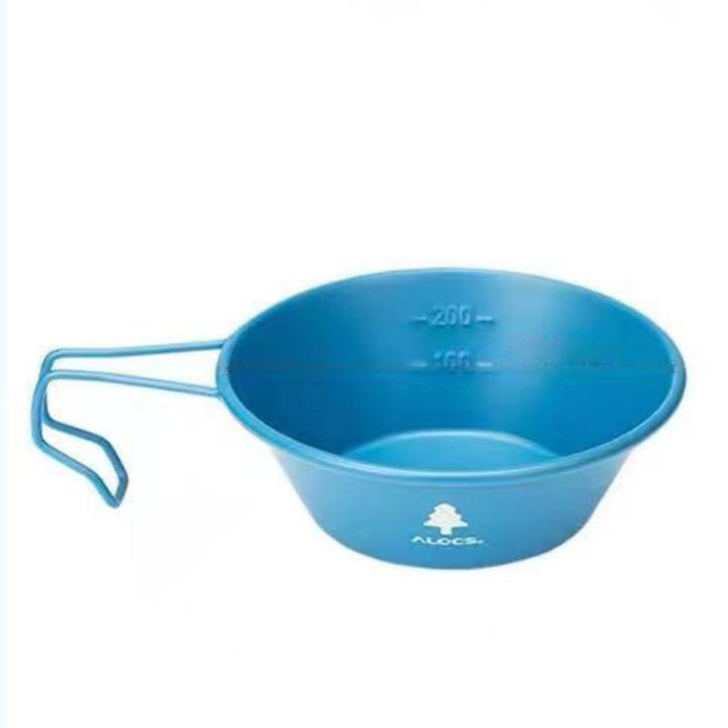 

ALOCS Миска для кемпинга 200 мл, пищевая нержавеющая сталь, антипригарное покрытие, легкая, 96 г, штабелируемая, сталь 304, миска Snow Peak 120*165*45mm синий