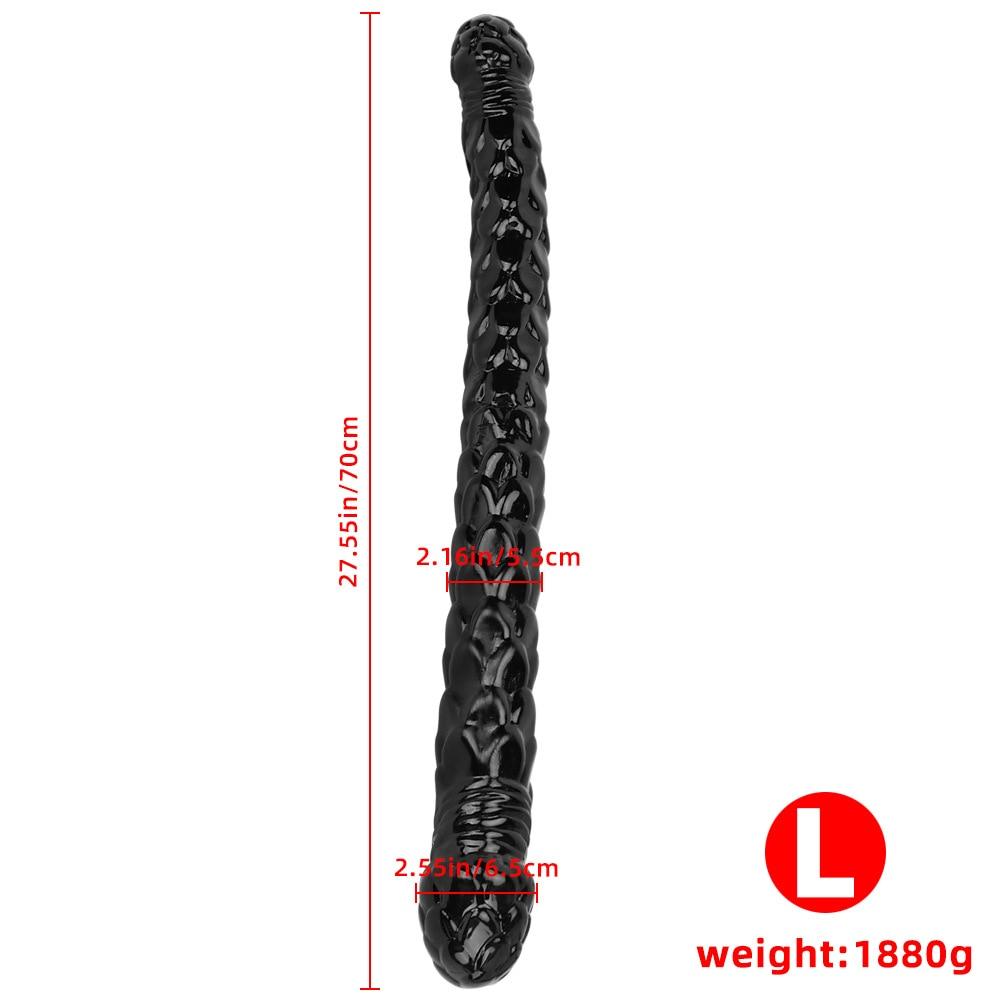 Dildo cu două capete Super lung Plug anal simulat Masturbator lesbian Penis realist Jucărie sexuală Gay Fisting BDSM