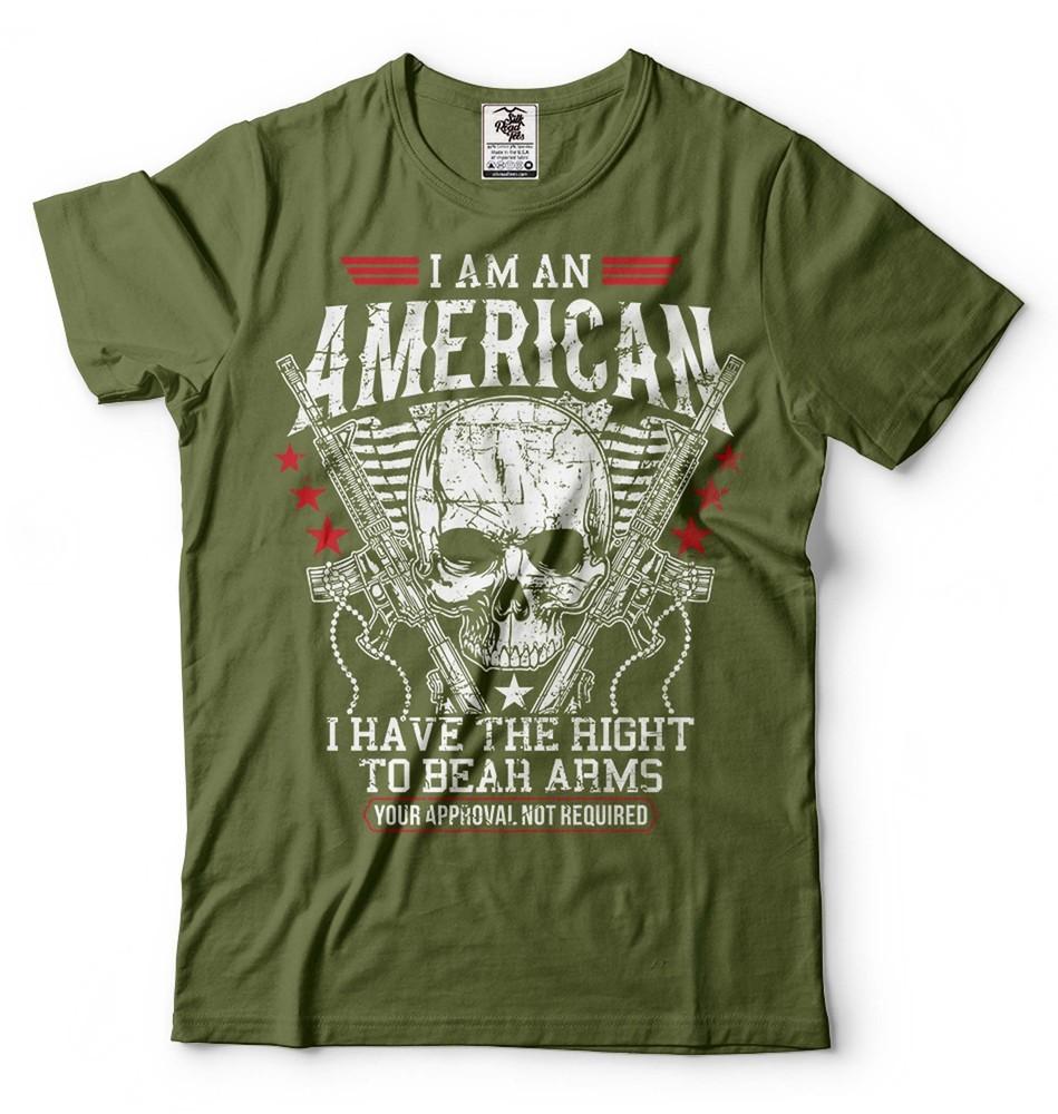 I Am An American Shirt 2nd Amendment USA Patriotic Tee Pro Gun Shirt Rifle Tees Unisex T-Shirt S