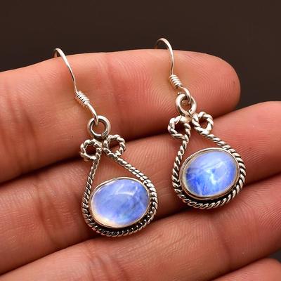 Maansteen Amethist Granaat Damesoorbel 100% 925 Sterling Zilver Handgemaakte sieraden
