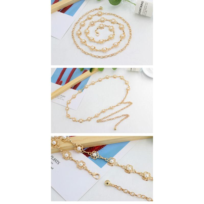 New Pearl Tassel Women's Sweet Decorative Dress Pearl Waist Chain Korean Version Versatile Multi-Layered Fashion Belt