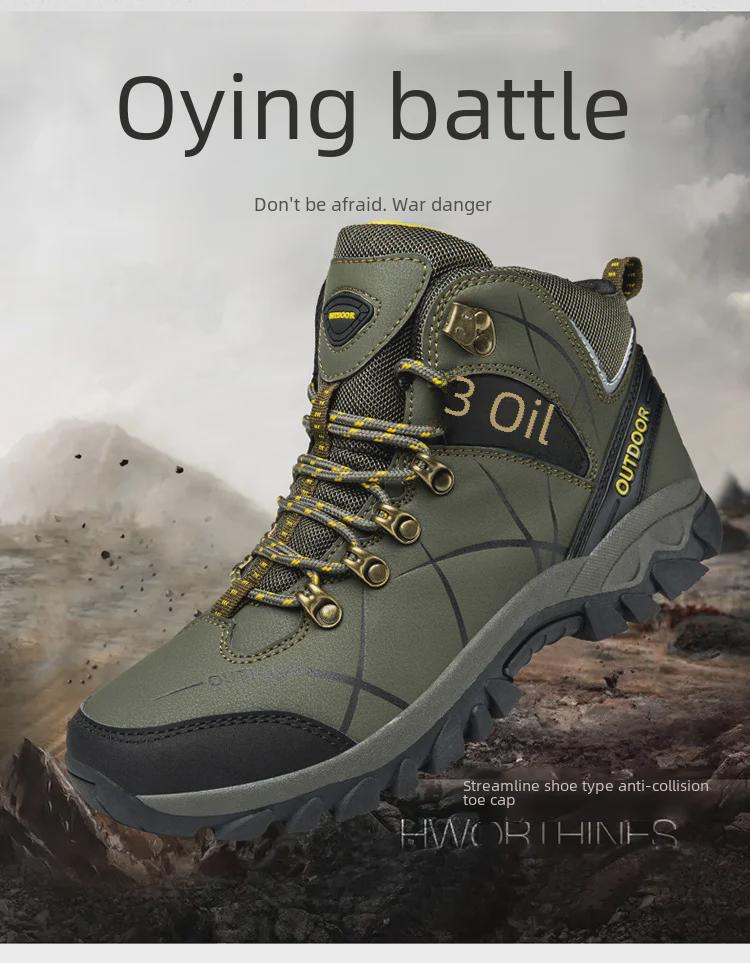 Grenzüberschreitende Outdoor-High-Top-Wanderschuhe – trendige, atmungsaktive, warme Baumwollschuhe im Samt-Stil für Paare für Herbst/Winter.