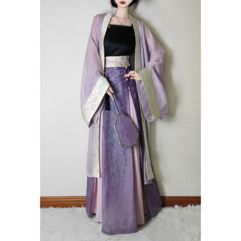 Chinese Song Dynasty Style Hanfu Jacquard Daily Commuting Improvement Suit For Women