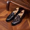 One-pedal leather shoes men's fringed lazy shoes loafers men's shoes