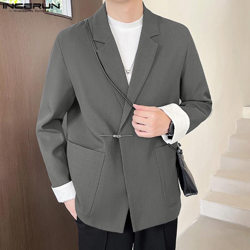 INCERUN Bărbați, cu rever, cu mânecă lungă, cu cusături în față deschise, blazer largi