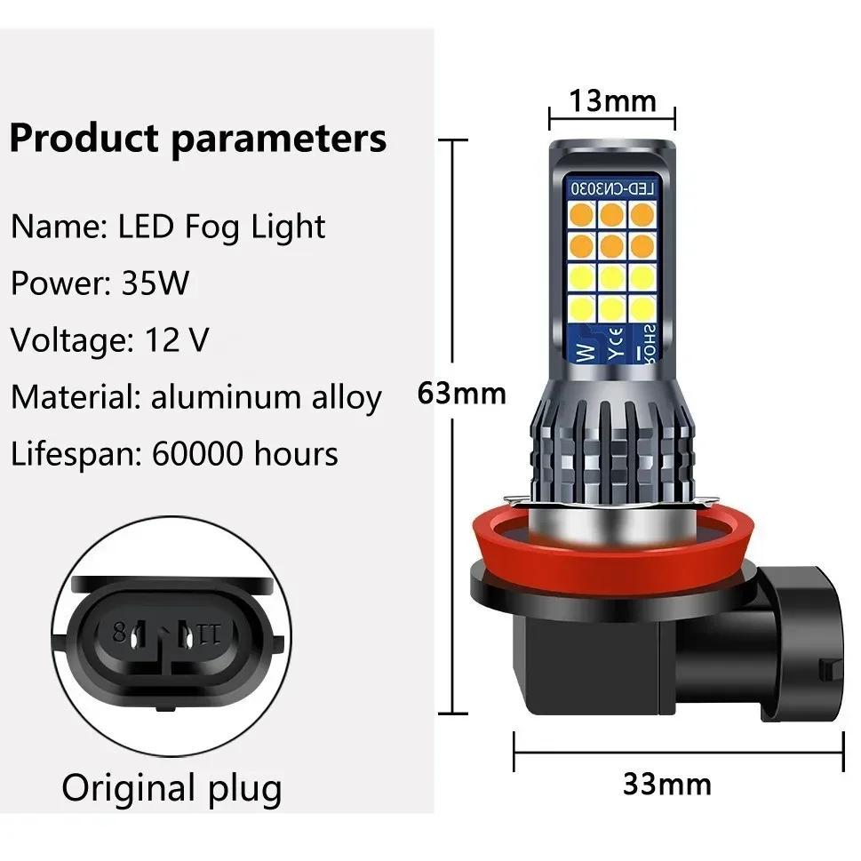 2Pcs 9005 9006 LED Headlight H11 H8 H9 H10 H1 H3 Car Fog Light Bulbs DRL H4 H7 Auto Driving Running Lamps 6000K 8000LM 80W 12V