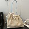 Bohemian Style Straw Woven Bag Bow Beach Shoulder Bag Trendy Grass Knitted Tote Bag  Girls
