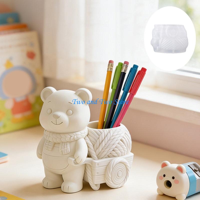 HX6F Silicone Planter Molds Bear for Creating Decorative Cement Projects CN