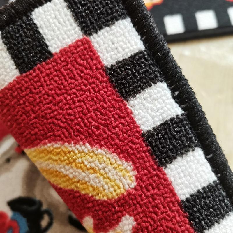 Red Absorbent Two-Piece Chef Kitchen Floor Mat - Machine Washable Carpet