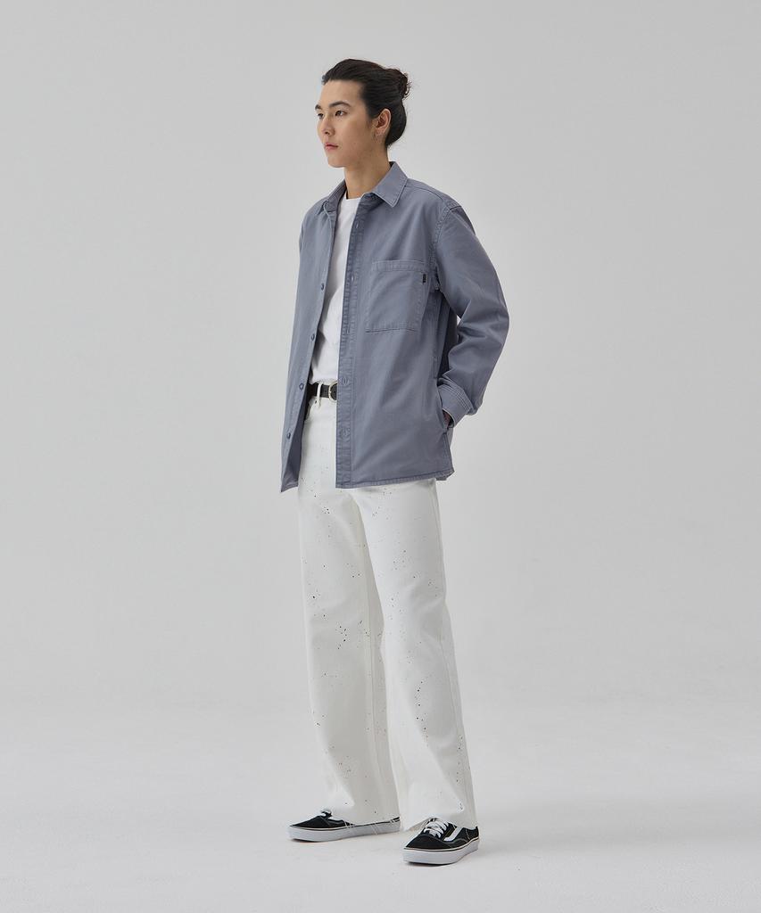 RYUL+WAI Denim Garments Dyed Pocket Shirt Blue C6