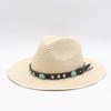 Summer men's and women's sunscreen straw hat sunshade Panama top hat seaside straw wide brim sun hat travel beach hat