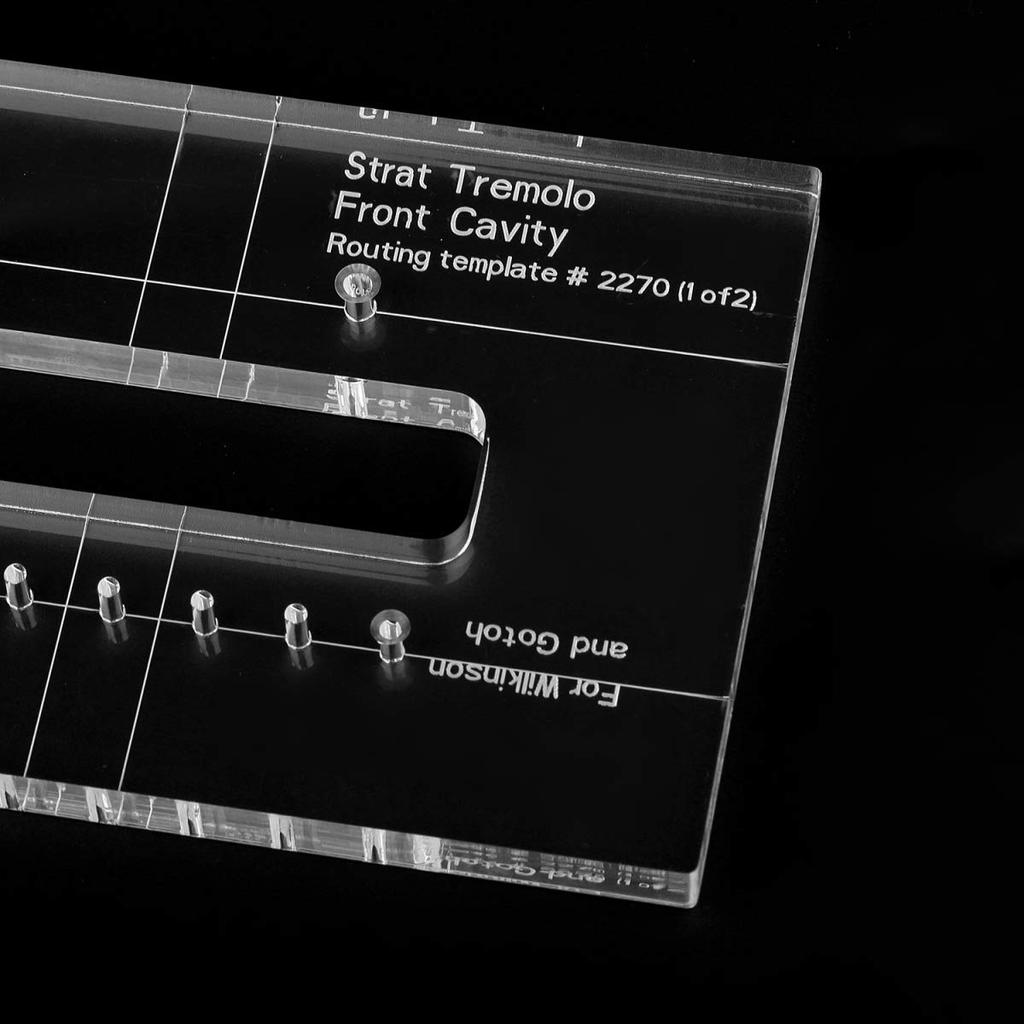 Musiclily Pro CNC Accurate Acrylic Traditional Strat Style Guitar Tremolo Bridge Template Set