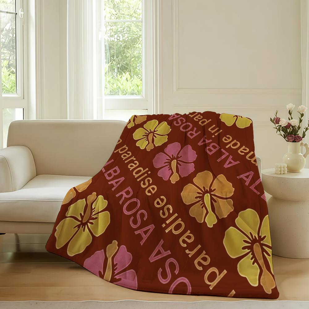 

Fashion print A Alba R Rosa Blanket For Sofa Office Bed Plane Travel Sleep Read Relax Camping Soft And Warm 75x90cm