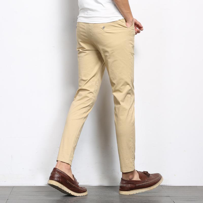 Korean Style Men's Slim Fit Casual Cotton Elastic Pants - Spring/Autumn