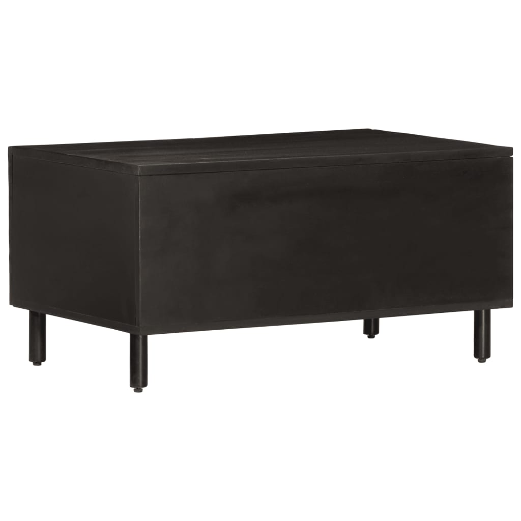 Coffee Table Black 80 X 50 X 40 Cm Solid Mango Wood
