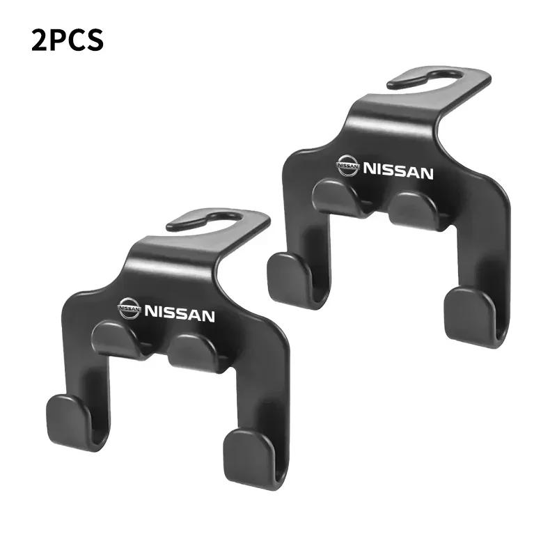 Double Head Hooks Car Rear Seat Headrest Hanger Hook For Nissan Qashqai J11 J10 X-Trail Micra Juke Tiida Leaf 2008 Accessories