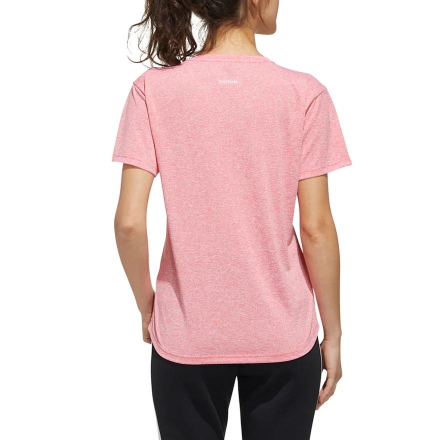 Adidas Logo Print Round Neck Short Sleeve T-Shirt Women Tops Pink FM5272