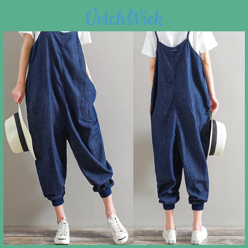 Premium Quality Women Jumpsuits Loose Sleeveless Backless Overalls Stylishly Retro