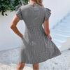 Women’s Ruffle Sleeve Square Neck High Waist Dress with Loose Fit and Soft Fabric for Everyday Wear