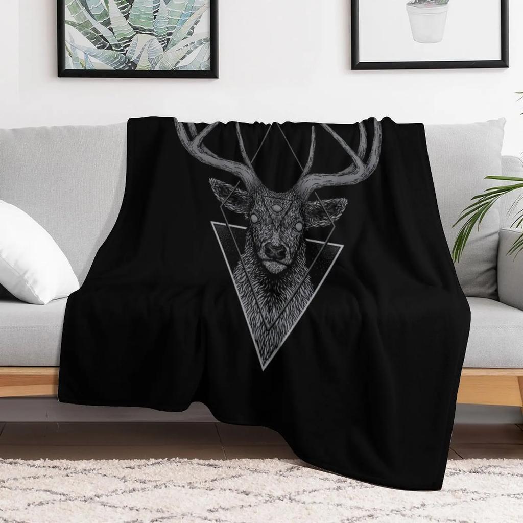 Dark Deer Throw Blanket Portable Lightweight Blanket for Travel Camping