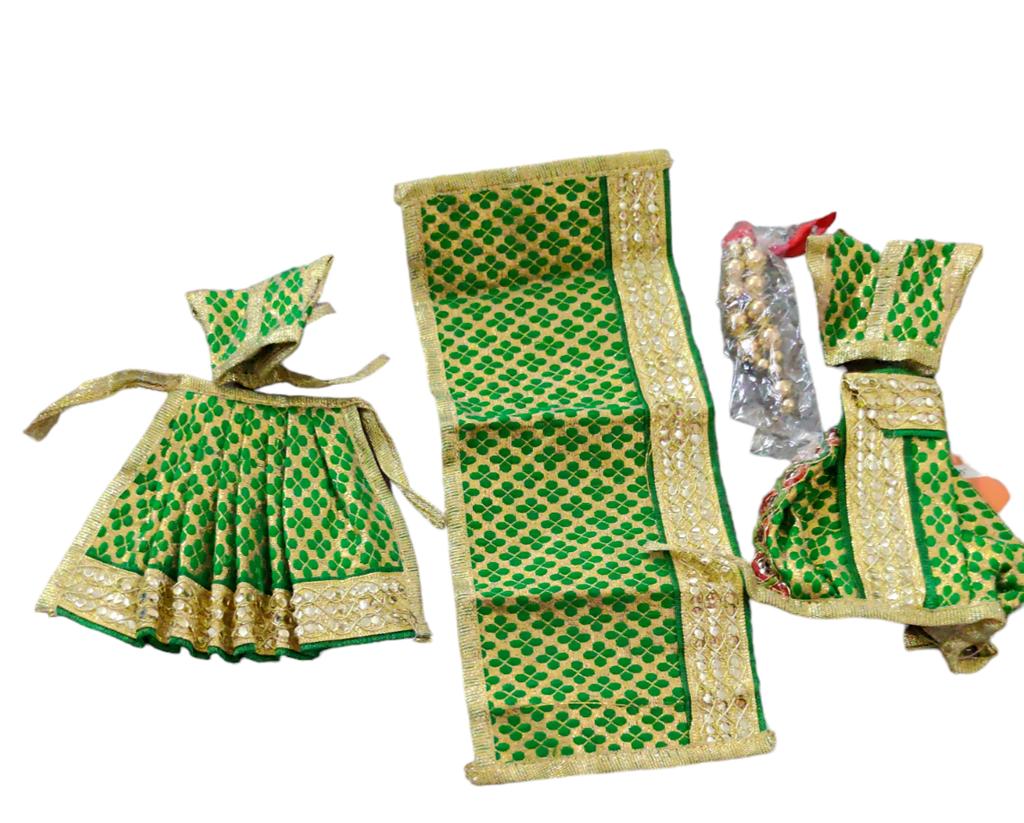 @ Indian Traditional Radha Krishna Dress Green colour For Home And Temple MJ-297-60%OFF
