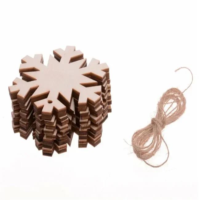10pcs Wooden Christmas Ball Decoration Painting Blank Wood Slices Ornament Xmas Tree Hanging Pendant Craft Home Decor