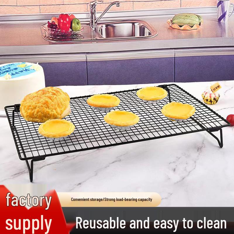 Antihaftbeschichteter schwarzer Klappständer: Perfekt zum Abkühlen von Kuchen, Brot oder als Laptop-Kühler