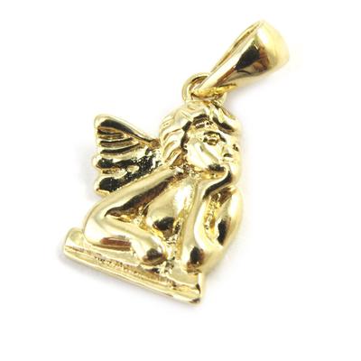 [M6921] - Gold Plated Pendant 'Little Angel' Gold - 15x11 Mm